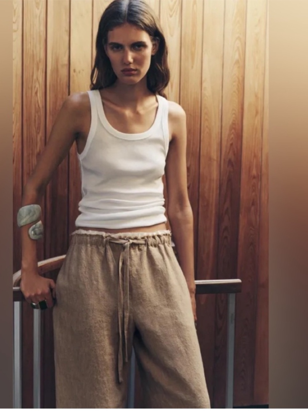 NEW ZARA 100% linen wide leg drawstring trouser size M
🚨NO DISCOUNT - Picture 4 of 8
